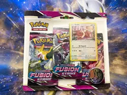 Pokemon TCG Fusion Strike 3-Pack Blister w/ Eevee Promo Card, English 2021 - Image 1