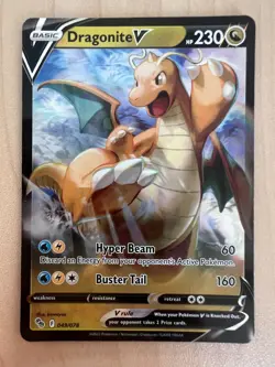 Pokemon Card Dragonite V 049/078 Rare Holo Near Mint - Image 1