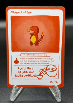 Pokedoodles Charmanderp 55/90 - Charmander Parody Fan Art Card - Image 1