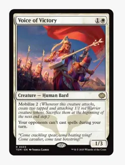 Voice of Victory | MTG TDM Tarkir | Rare Human Bard White EDH | Unplayed NM - Image 3