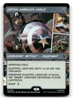Captain America's Shield (Borderless) 311 Marvel Super Heroes Foil NM/M MTG - Image 1