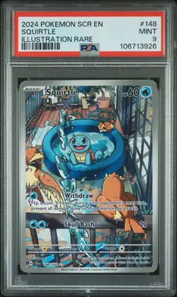 2024 POKEMON SCR EN-STELLAR CROWN ILLUSTRATION RARE #148 SQUIRTLE PSA 9 - Image 1