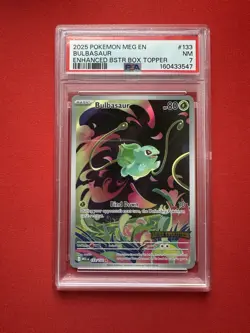 2025 Pokemon TCG Mega Evolution Bulbasaur 133 BB Topper Stamped PSA 7 NM - Image 1