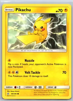 Pikachu 66/236 Common Cosmic Eclipse Pokemon Near Mint - Image 1