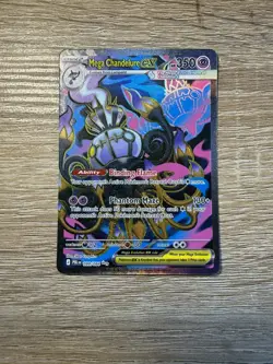 Mega Chandelure ex 099/084 Pitch Black -Holo Ultra Rare Pokemon TCG NM - Image 1