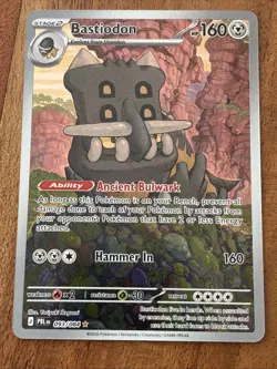 Pokemon TCG Bastiodon 093/084 Me05: Pitch Black Illustration Rare NM Card - Image 1