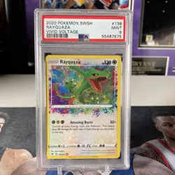 2020 Pokemon Vivid Voltage Amazing Rare Rayquaza Holo #138 PSA 9 MINT - Image 1