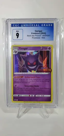 Pokemon Gengar Prerelease Black Star Promo SWSH241 Lost Origin CGC 9 - Image 1