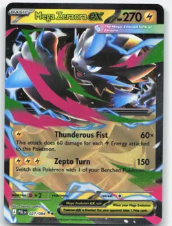 Mega Zeraora ex 027/084 Double Rare Pitch Black Pokemon Holo Near Mint - Image 1