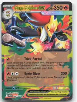 Mega Delphox ex 008/084 Double Rare Pitch Black Pokemon Holo Near Mint - Image 1