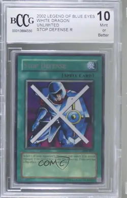 Stop Defense YuGiOh Legend of Blue Eyes White Dragon BCCG 10 Mint or Better 2002 - Image 1