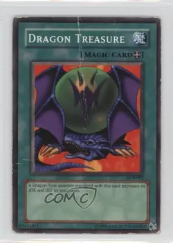 Dragon Treasure YuGiOh Legend of Blue Eyes White #LOB-092 2002 READ - Image 1