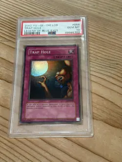 2002 YU-GI-OH! LOB-LEGEND OF BLUE EYES WHITE DRAGON 1.5 Print TRAP HOLE PSA 10 - Image 3