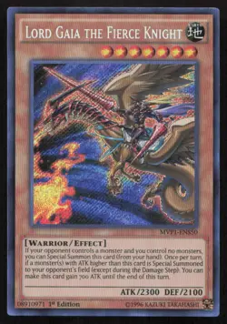 Yu-Gi-Oh #MVP1-ENS50 Lord Gaia the Fierce Knight Secret Rare (1st Edition) - Image 1
