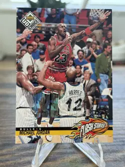 1998-99 UD Choice MICHAEL JORDAN Flash Stats CHOICE RESERVE #185 Bulls - Image 1