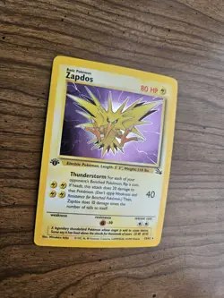 Zapdos 15/62 Fossil 1st Edition Holo Rare MP - Image 2