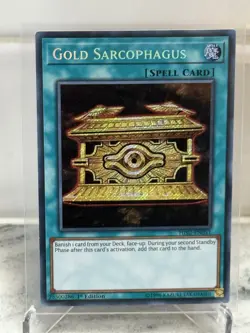 Gold Sarcophagus HISU-EN051 Secret Rare 1st Edition NM Yugioh - Image 1