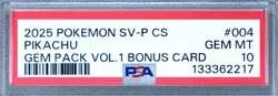 PSA 10 Pikachu 004/SV-P | 2025 Pokemon Gem Pack Vol 1 | Promo | Simplified CN - Image 5