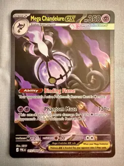 Mega Chandelure EX 115/084 Me05: Full Art SIR Pitch Black Pokemon TCG NM - Image 1