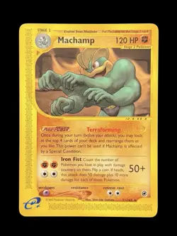 Pokemon TCG Machamp 51/165 Expedition Base Set Regular Rare Vintage 2002 - Image 1