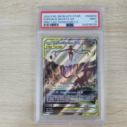 PSA 9 Espeon & Deoxys GX SM240 Tag Team Powers Collection Pokemon Card - Image 1