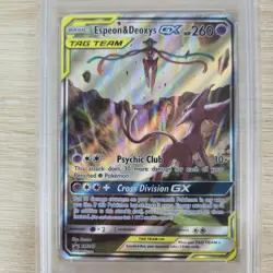 PSA 9 Espeon & Deoxys GX SM240 Tag Team Powers Collection Pokemon Card - Image 2