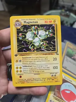 Pokemon TCG Magneton 1st Edition Fossil Card 26/62 Regular Rare, Non-Holographic - Image 1