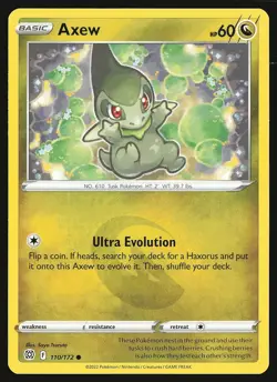 SWSH09: Brilliant Stars Axew #110/172 Common Pokemon Card - Image 1