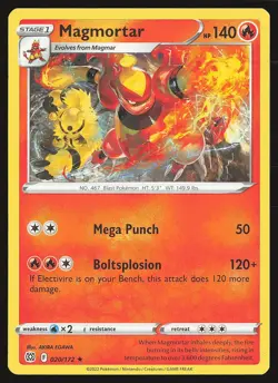 SWSH09: Brilliant Stars Magmortar #020/172 Rare Pokemon Card - Image 1