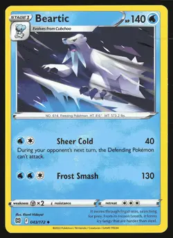 SWSH09: Brilliant Stars Beartic #043/172 Uncommon Pokemon Card - Image 1