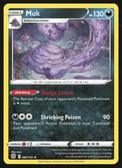 SWSH09: Brilliant Stars Muk #085/172 Rare Pokemon Card - Image 1