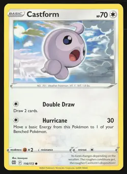 SWSH09: Brilliant Stars Castform #116/172 Common Pokemon Card - Image 1