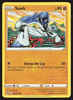 SWSH09: Brilliant Stars Sawk #081/172 Common Pokemon Card - Image 1
