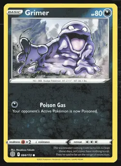 SWSH09: Brilliant Stars Grimer #084/172 Common Pokemon Card - Image 1