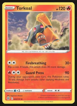 SWSH09: Brilliant Stars Torkoal #023/172 Uncommon Pokemon Card - Image 1