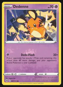 SWSH09: Brilliant Stars Dedenne #067/172 Common Pokemon Card - Image 1