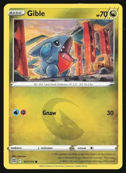 SWSH09: Brilliant Stars Gible #107/172 Common Pokemon Card - Image 1