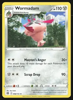 SWSH09: Brilliant Stars Wormadam (98) #098/172 Rare Pokemon Card - Image 1