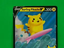 Surfing Pikachu V 008/025 Celebrations Near Mint Ultra Rare Pokemon Card - Image 2