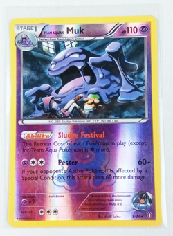 Team Aquas Muk 8/34 Double Crisis Reverse Holo Rare Pokemon Card 2015 - Image 1