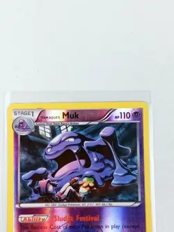 Team Aquas Muk 8/34 Double Crisis Reverse Holo Rare Pokemon Card 2015 - Image 2