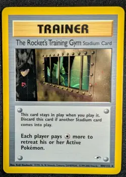 Pokemon Card - The Rocket's Training Gym Gym Heroes 104/132 Rare Vintage WOTC - Image 1