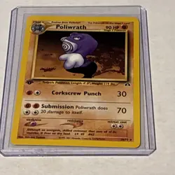 Poliwrath 28/75 1st Edition Neo Discovery Rare Non-Holo Vintage Pokemon Card - Image 2