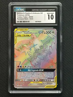 Moltres & Zapdos & Articuno GX 69/68 Hidden Fates CGC 10 Pokemon Card - Image 1
