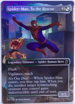 Spider-Man, To the Rescue [New, NM] Borderless *Foil* {Marvel Super Heroes} - Image 1