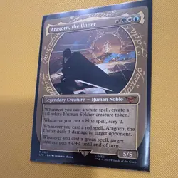 Wizards of the Coast MTG Aragorn, the Uniter 0317 Foil Borderless Mythic EN LTR - Image 3