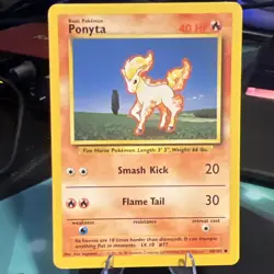 Pokemon TCG Ponyta Base Set 60/102 Regular Unlimited Common Card - Image 1