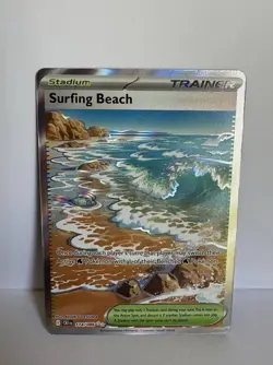 Surfing Beach 114/086 Holo Ultra Rare Chaos Rising Pokemon TCG English NM - Image 1