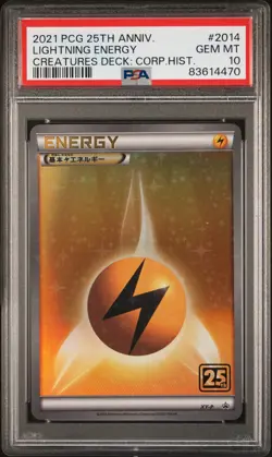 Pokemon Lightning Energy 25th Ann. Creatures Dk. Corp History #2014 PSA 10 - Image 1