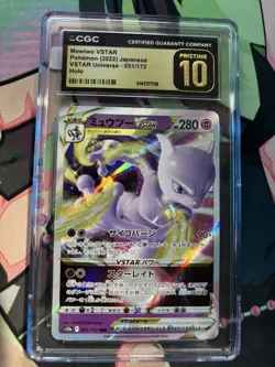 Pokemon Mewtwo VSTAR CGC Pristine 10 Holo Japanese VSTAR Universe 051/172 - Image 1